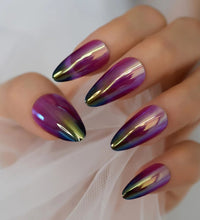 Purple & Green Ombre Nailz